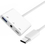 xiwai Hub USB C tipo C a audio AUX de 3,5 mm y USB 2.0 OTG hembra tipo A con adaptador de carga de alimentación PD, extensor USB