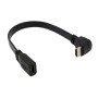 Cable de extensión HDMI de alta velocidad, A hembra a cable macho con ángulo de 90 grados, 30 cm, cable plano, de CERRXIAN.