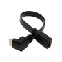 Cable de extensión HDMI de alta velocidad, A hembra a cable macho con ángulo de 90 grados, 30 cm, cable plano, de CERRXIAN.