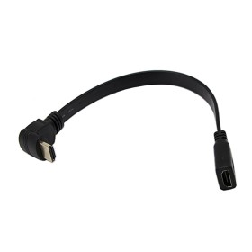 Cable de extensión HDMI de alta velocidad, A hembra a cable macho con ángulo de 90 grados, 30 cm, cable plano, de CERRXIAN.