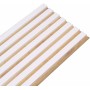 DECOON – Panel de pared listones madera rígida 250 x 30 x 1,4 cm – Decoración blanca y fondo roble – Revestimiento decorativo 3D
