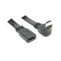 Cable de extensión HDMI de alta velocidad, A hembra a cable macho con ángulo de 90 grados, 30 cm, cable plano, de CERRXIAN.