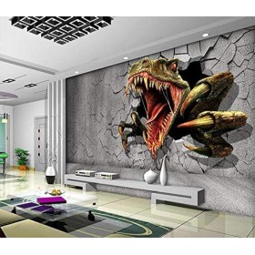Estudio, Sala De Estar, Oficina, Fondo, Pared, Pared Pegatina, Mural, Dinosaurio, Paisaje Animal, 3D, Mural Moderno, Decoración