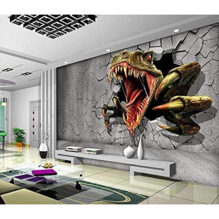 Estudio, Sala De Estar, Oficina, Fondo, Pared, Pared Pegatina, Mural, Dinosaurio, Paisaje Animal, 3D, Mural Moderno, Decoración