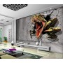 Estudio, Sala De Estar, Oficina, Fondo, Pared, Pared Pegatina, Mural, Dinosaurio, Paisaje Animal, 3D, Mural Moderno, Decoración