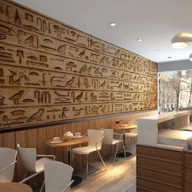 Fotomurales Decorativos Pared Jeroglíficos Egipcios Antiguos 400x280 cm Papel Pintado Tejido No Tejido Retro Fotomural 3D Mural