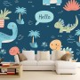 Papel pintado no tejido Runas Vikingas Simples Cuervos Revestimiento de paredes decoración salón dormitorio 200 x 140 cm