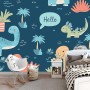 Papel pintado no tejido Runas Vikingas Simples Cuervos Revestimiento de paredes decoración salón dormitorio 200 x 140 cm