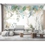 Papel Pintado Pared 3D Hojas Tropicales Flores De Plantas Mural Papel Pintado Infantil Papel Tapiz Fotomurales Decorativos Pared