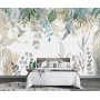 Papel Pintado Pared 3D Hojas Tropicales Flores De Plantas Mural Papel Pintado Infantil Papel Tapiz Fotomurales Decorativos Pared