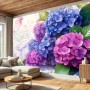 JSCWDET Papel Tapiz Fotográfico Remolino de purpurina Retro En Forma De Cubos 3D,Papel Tapiz Rosa roja Decoración De Paredes Del