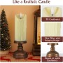 Lewondr Velas sin llama con candelabros, 3 Pack Pilar Led Velas parpadeantes con mecha 3D y Goteo Cera, Funcionan con Pilas