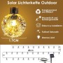 Guirnaldas Luces Exterior Solar, 12M 60 LED Guirnalda Luces Solares, IP65 Impermeable 8Modes Función Memoria Cadena de Luz Solar