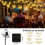 Guirnaldas Luces Exterior Solar, 12M 60 LED Guirnalda Luces Solares, IP65 Impermeable 8Modes Función Memoria Cadena de Luz Solar