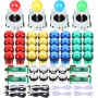 EG STARTS 4 Player Classic DIY Arcade Joystick Kit Parts USB Encoder para PC Juegos de Controles 4/8 Way Stick 5V led Botones