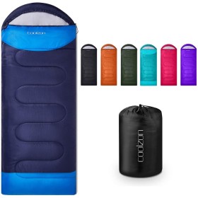Coolzon Saco de Dormir Adulto para 3-4 Estaciones, Impermeable Ultraligero Saco de Dormir Niños Acampada Portátil