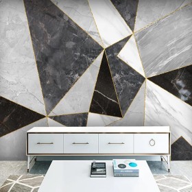 XLMING Textura Abstracta Geométrica De Mármol De Líneas Doradas 3D Papel Pintado Decorativo Comedor Estudio Salón Dormitorio