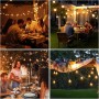 ROVLAK Guirnalda Luces Exterior,12M Guirnalda de Luz con 18+3 Bombillas G40 Cadena de Luces Interior IP44 Impermeable Guirnaldas