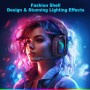 Fachixy Cascos Gaming Inalámbricos para PC, PS5, PS4, Auriculares Gaming Inalámbricos de 2,4GHz Wireless+Bluetooth - Baja
