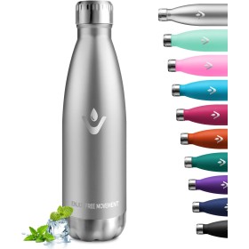 Botella Termica 500ml, Cantimplora Termica Acero Inoxidable sin BPA, Botella Termica Reutilizable, Termo a Prueba de Fugas,