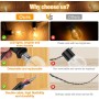 Luces Solares Exterior 15M - Luz Solar Exterior Jardin IP65 Impermeable 20+1 G40 LED Plástico Bombillas con Control Remoto 8