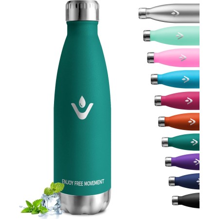 Botella Termica 500ml, Cantimplora Termica Acero Inoxidable sin BPA, Botella Termica Reutilizable, Termo a Prueba de Fugas,