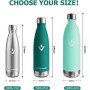 Botella Termica 500ml, Cantimplora Termica Acero Inoxidable sin BPA, Botella Termica Reutilizable, Termo a Prueba de Fugas,