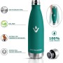 Botella Termica 500ml, Cantimplora Termica Acero Inoxidable sin BPA, Botella Termica Reutilizable, Termo a Prueba de Fugas,