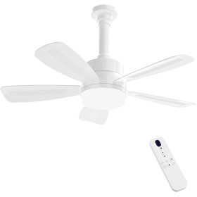 REYLAX Ventilador de Techo con Luz, 50cm E27 LED Lampara Ventilador 2000LM Regulable, 3 Temperaturas de Color, 6 Velocidades,
