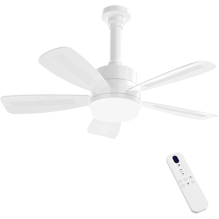 REYLAX Ventilador de Techo con Luz, 50cm E27 LED Lampara Ventilador 2000LM Regulable, 3 Temperaturas de Color, 6 Velocidades,