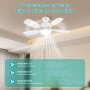 REYLAX Ventilador de Techo con Luz, 50cm E27 LED Lampara Ventilador 2000LM Regulable, 3 Temperaturas de Color, 6 Velocidades,
