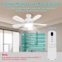REYLAX Ventilador de Techo con Luz, 50cm E27 LED Lampara Ventilador 2000LM Regulable, 3 Temperaturas de Color, 6 Velocidades,