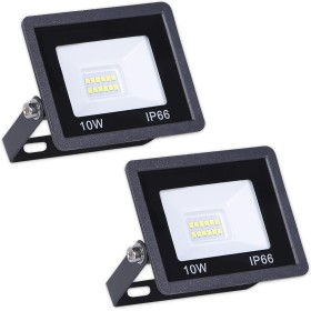 CLAR - Foco LED Exterior 10W, Proyector LED Interior/Exterior, Luz Impermeable (Pack 2)