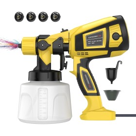 Pistola Pintura, Pistola Pintura Electrica HVLP de 800W, 3 Modos de Pulverización Ajustables, con Contenedor de Pintura de 1400