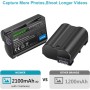 NEEWER NP-FW50 Cámara Cargador de Batería Set Compatible con Sony ZV-E10, A7, A7R, A7RII, A7II, A7SII, A7S, a3000, a5000, a6000,