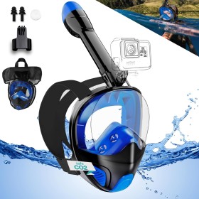 Frasheng Máscara de Buceo para Adultos, 180°Panorámica Máscara de Snorkel de Cara, Máscara Snorkel Adulto, Anti-vaho, Anti-Fuga,