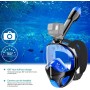 Frasheng Máscara de Buceo para Adultos, 180°Panorámica Máscara de Snorkel de Cara, Máscara Snorkel Adulto, Anti-vaho, Anti-Fuga,