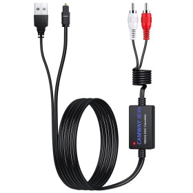 CAMWAY 192KHz Convertidor Digital a Analógico Conversor Audio Digital a Analóg Óptico Convertido SPDIF Macho Adaptador de Óptico