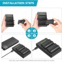 NEEWER NP-FW50 Cámara Cargador de Batería Set Compatible con Sony ZV-E10, A7, A7R, A7RII, A7II, A7SII, A7S, a3000, a5000, a6000,