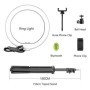 SH-Anillo de luz Led con trípode, lámpara regulable de 10 pulgadas y 2