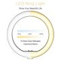 SH-Anillo de luz Led con trípode, lámpara regulable de 10 pulgadas y 2