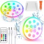 Czemo Luces para Piscina Sumergible Recargable Luces LED Piscina Desmontable con Mando a Distancia Luz Piscina Impermeable IP68