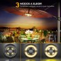Luces para Sombrillas, Eletorot Luz Sombrilla Exterior 3 Modos de Iluminación USB Recargable Lámpara Paraguas Para Piscina,