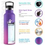 KollyKolla Botella Termica Niños 500ml, Botella Agua con Pajita, Fácil de Limpiar, Reutilizable, Cantimplora Termica, Sin BPA, a