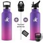 KollyKolla Botella Termica Niños 500ml, Botella Agua con Pajita, Fácil de Limpiar, Reutilizable, Cantimplora Termica, Sin BPA, a