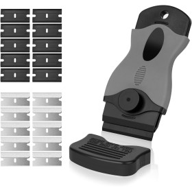 Flintronic Rascador, Rasqueta para Vitrocerámica Multiusos, 1 Rasqueta Multiusos Profesional, con 20 Cuchillas para Ventanas,