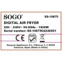 Sogo Air Fryer with 9L Capacity and 1750W Power - Air Fryer with 2 Compartments Ideal for Making Any Type of Food - Airfryer