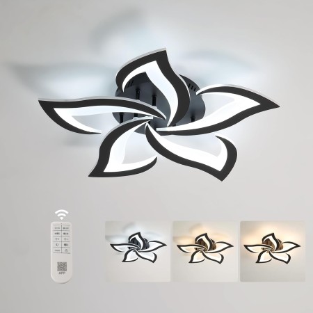 Comely Lamparas de Techo, Modernas Plafon LED 60W 6750LM, Blanco frío 6500K, Diseño Forma de Flor Lampara de Techo Para