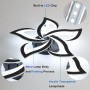 Comely Lamparas de Techo, Modernas Plafon LED 60W 6750LM, Blanco frío 6500K, Diseño Forma de Flor Lampara de Techo Para
