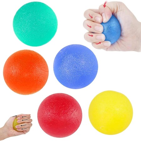 Set de 5 Pelota Antiestres Bola para Rehabilitación Fortalecedores de Mano, Pelota Rehabilitacion Mano con Diferentes Grados de